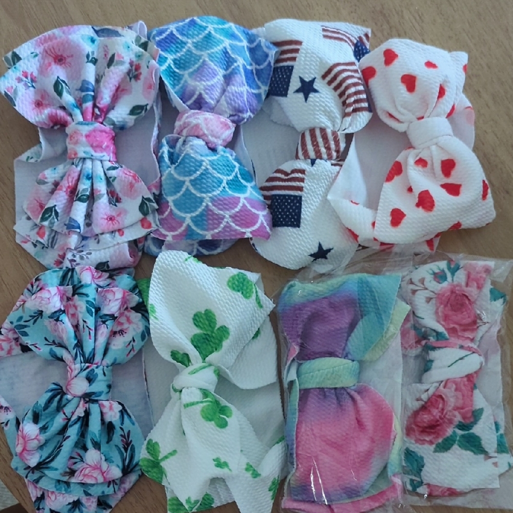 Colorful Infant Large Bow Set